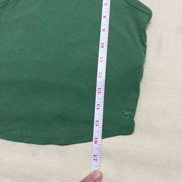 VS Pink S green one shoulder tank with shelf bra - Picture 3 of 12